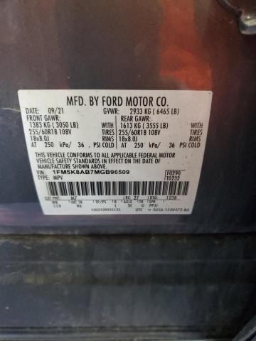 2021 FORD EXPLORER P - 1FM5K8AB7MGB96509