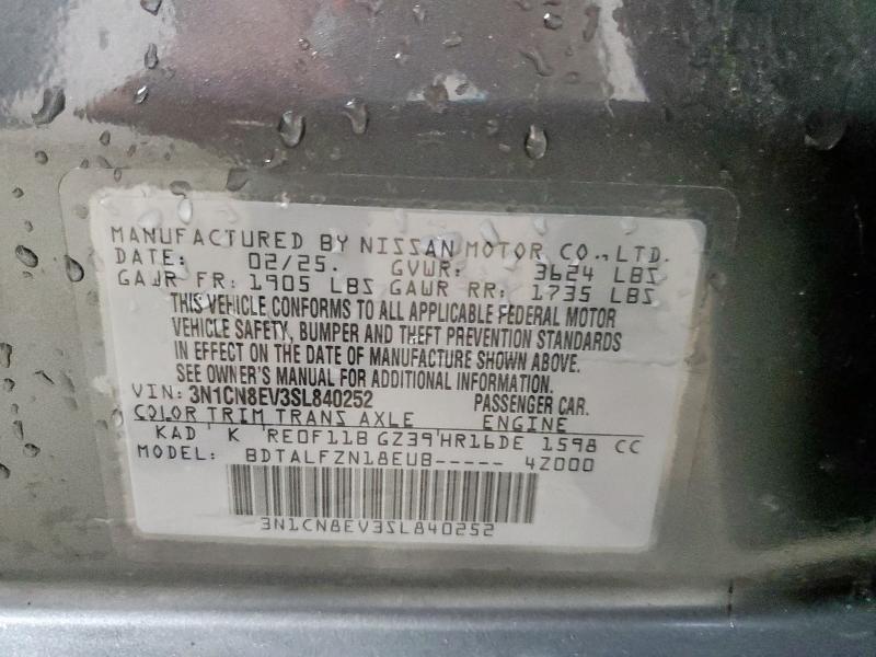 2025 NISSAN VERSA SV 3N1CN8EV3SL840252