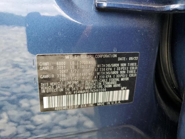 2022 SUBARU ASCENT TOU 4S4WMARD7N3463300