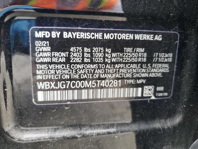 2021 BMW X1 SDRIVE2 WBXJG7C00M5T40281