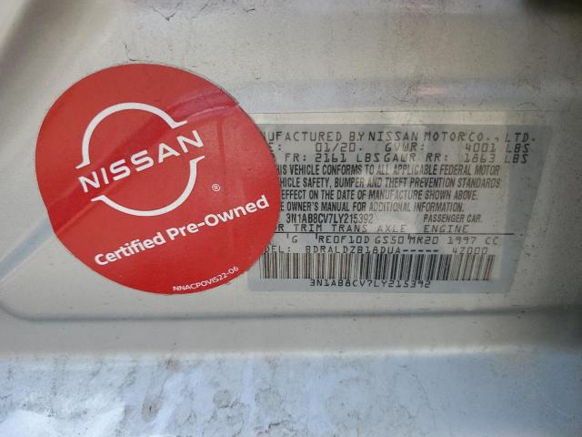2020 NISSAN SENTRA SV 3N1AB8CV7LY215392