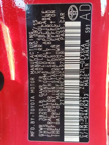 2016 TOYOTA COROLLA L - 2T1BURHE7GC497078