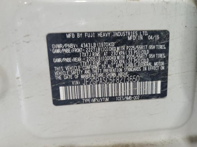 2015 SUBARU XV CROSSTR JF2GPASC5F8273650