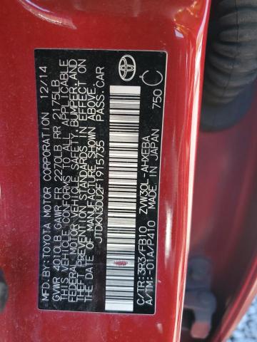 2015 TOYOTA PRIUS JTDKN3DU2F1915735