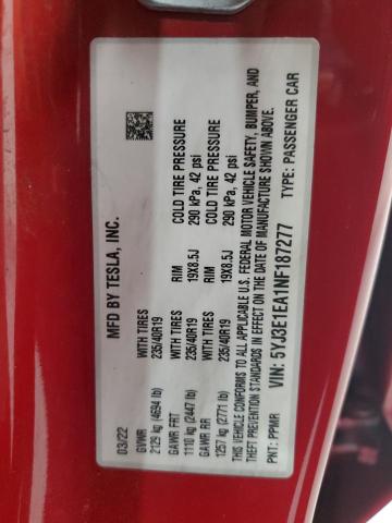 2022 TESLA MODEL 3 - 5YJ3E1EA1NF187277
