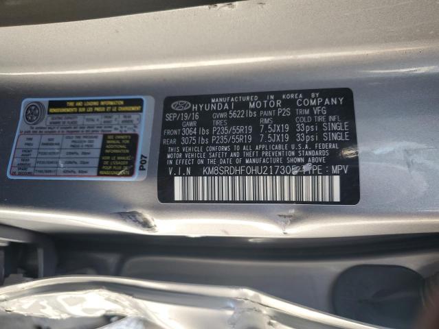 2017 HYUNDAI SANTA FE SE ULTIMATE KM8SRDHF0HU217305