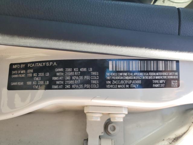 2018 JEEP RENEGADE T ZACCJBCB1JPJ03665