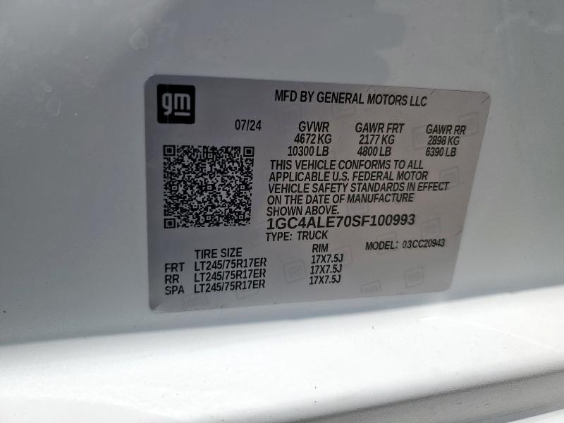 2025 CHEVROLET SILVERADO C2500 HEAVY DUTY 1GC4ALE70SF100993