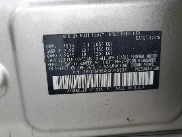 2016 SUBARU LEGACY 2.5 4S3BNAN6XG3028538