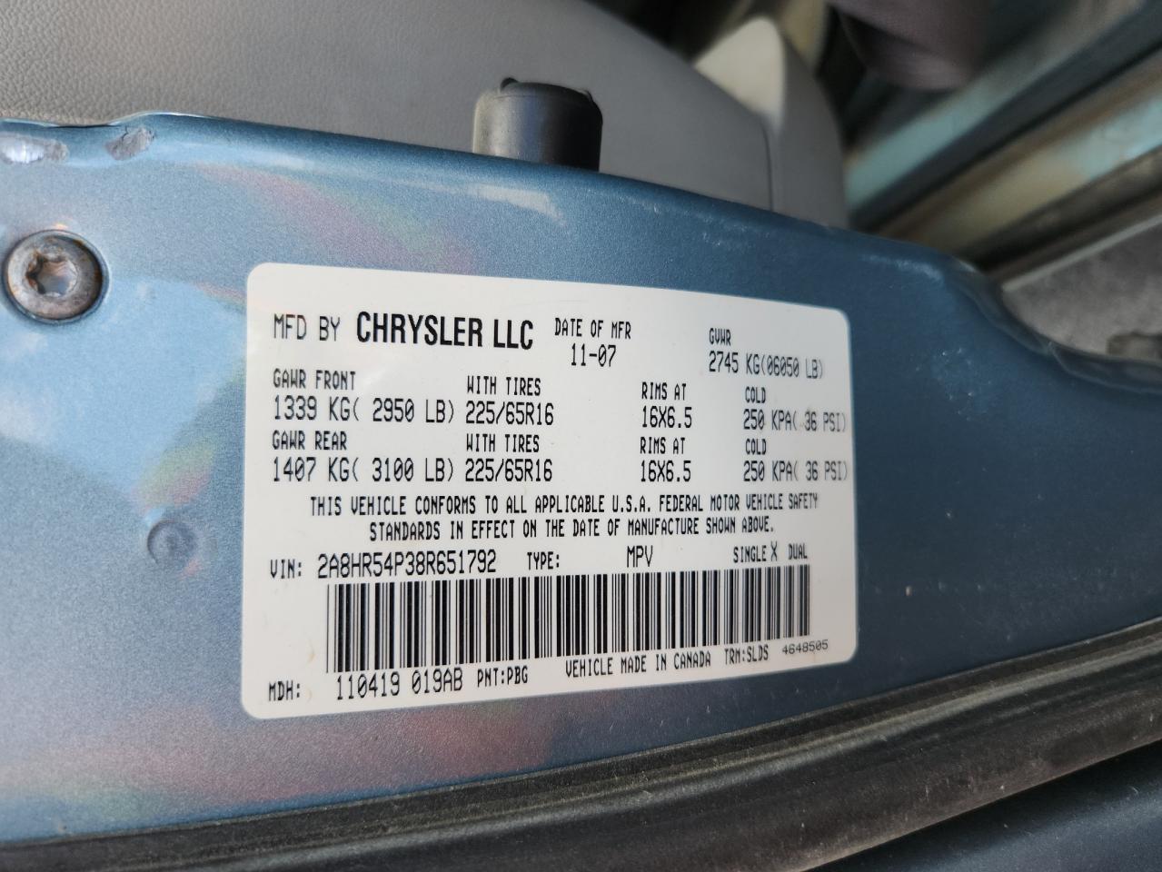 Lot #3284717958 2008 CHRYSLER TOWN & COUNTRY TOURING