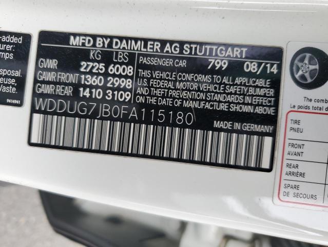 2015 MERCEDES-BENZ S 63 AMG WDDUG7JB0FA115180