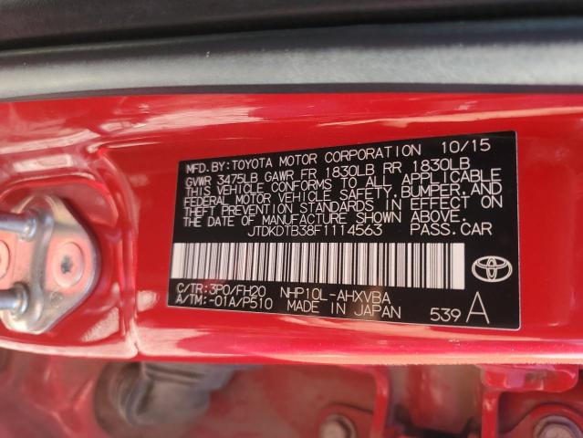 2015 TOYOTA PRIUS C JTDKDTB38F1114563