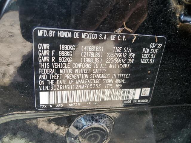 2022 HONDA HR-V SPORT 3CZRU6H12NM765253