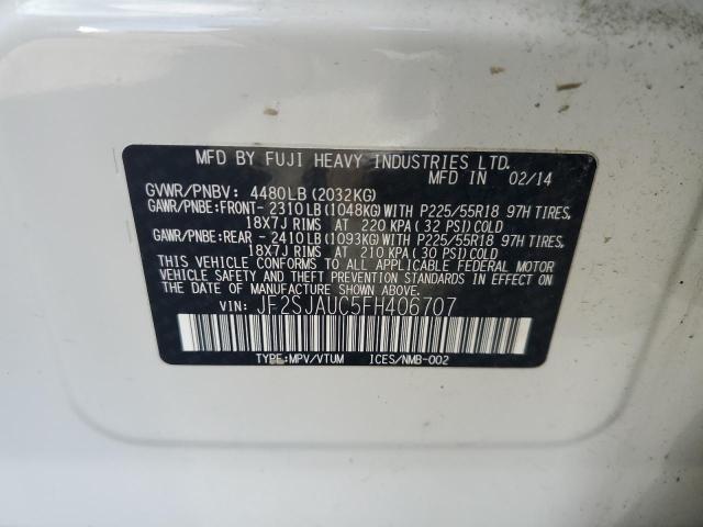 2015 SUBARU FORESTER 2 - JF2SJAUC5FH406707