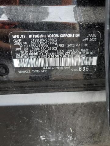 2022 MITSUBISHI OUTLANDER JA4J4UA82NZ067040