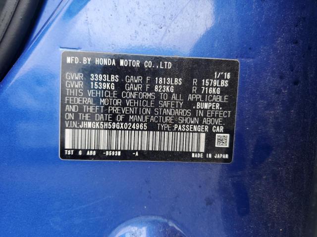 2016 HONDA FIT LX - JHMGK5H59GX024965