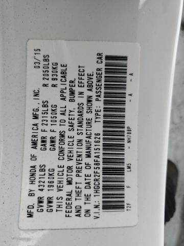 2015 HONDA ACCORD SPORT - 1HGCR2F58FA151626