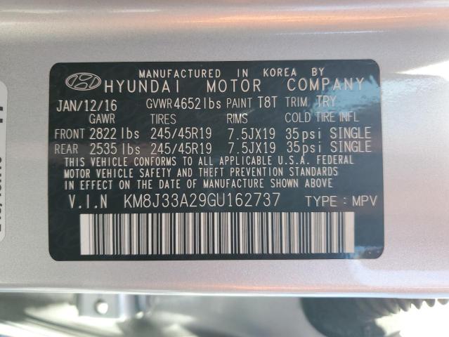 2016 HYUNDAI TUCSON LIM - KM8J33A29GU162737