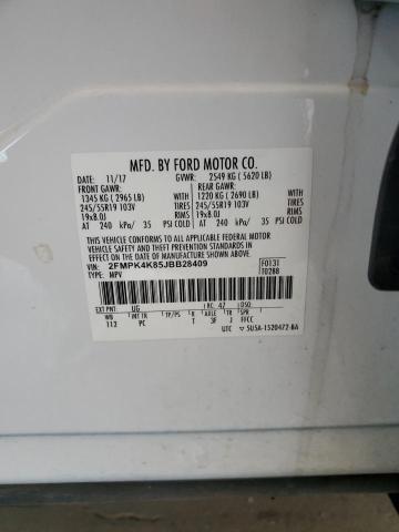 2018 FORD EDGE TITAN 2FMPK4K85JBB28409
