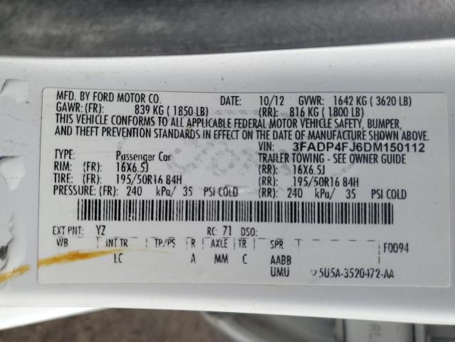 2013 FORD FIESTA TIT - 3FADP4FJ6DM150112
