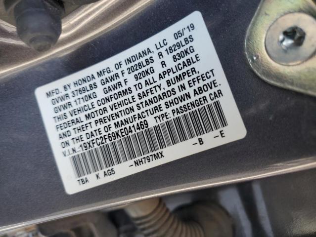 2019 HONDA CIVIC LX 19XFC2F69KE041469