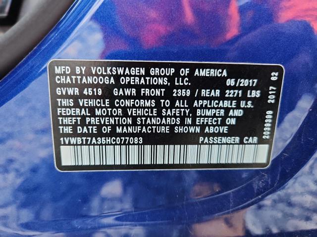 2017 VOLKSWAGEN PASSAT SE 1VWBT7A35HC077083
