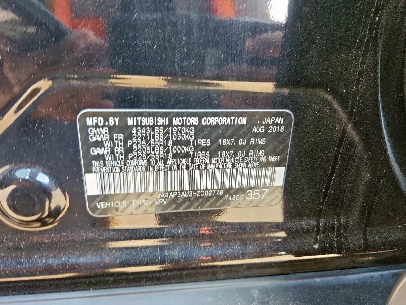 2017 MITSUBISHI OUTLANDER JA4AP3AU3HZ002779