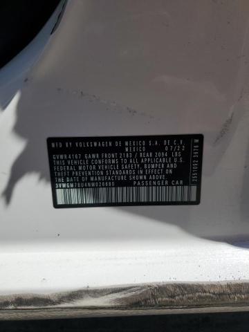 2022 VOLKSWAGEN JETTA SEL 3VWGM7BU4NM026680