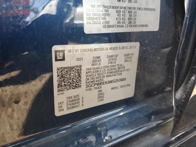 2021 CHEVROLET SILV1500 2 3GCPWBEK5MG253688