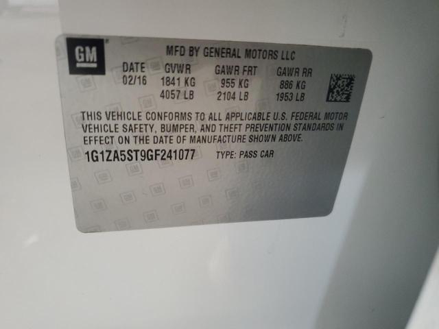 2016 CHEVROLET MALIBU L 1G1ZA5ST9GF241077