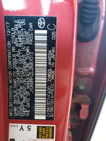 2018 TOYOTA PRIUS JTDKBRFU2J3587013