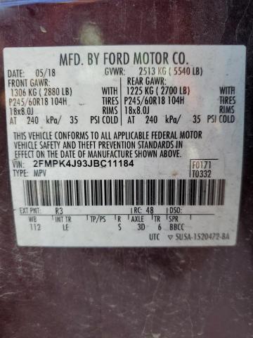 2018 FORD EDGE SEL - 2FMPK4J93JBC11184