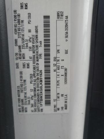 2020 FORD TRANSIT T- - 1FTBW3XG0LKB51926