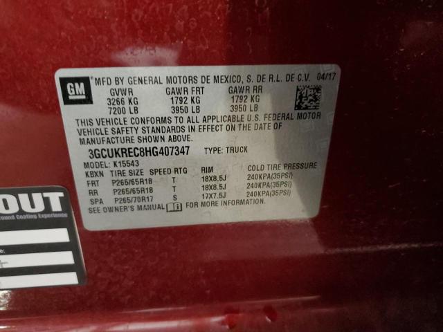2017 CHEVROLET SILVERADO - 3GCUKREC8HG407347