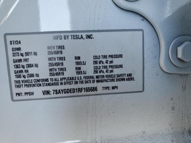 2024 TESLA MODEL Y 7SAYGDED1RF165686