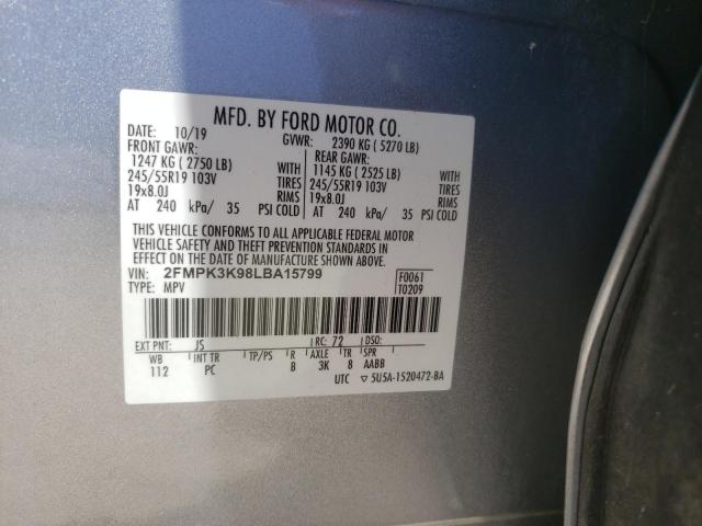 2020 FORD EDGE TITANIUM 2FMPK3K98LBA15799
