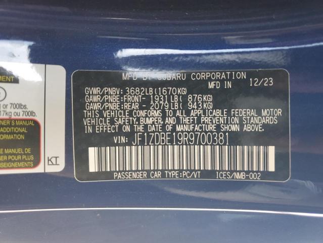 2024 SUBARU BRZ LIMITE JF1ZDBE19R9700381