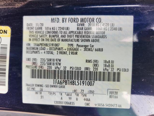 2020 FORD MUSTANG #3287486006