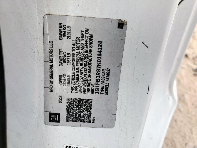 2019 CHEVROLET CAMARO LS 1G1FB1RS7K0104124