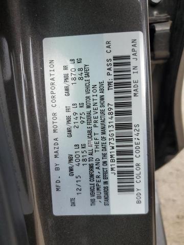 2016 MAZDA 3 TOURING JM1BM1W73G1314897