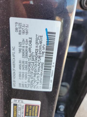 2019 HONDA CR-V EXL 5J6RW1H89KA046682