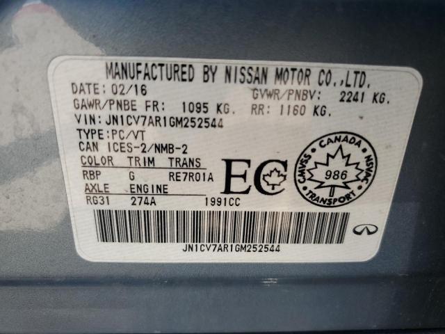 2016 INFINITI Q50 BASE JN1CV7AR1GM252544