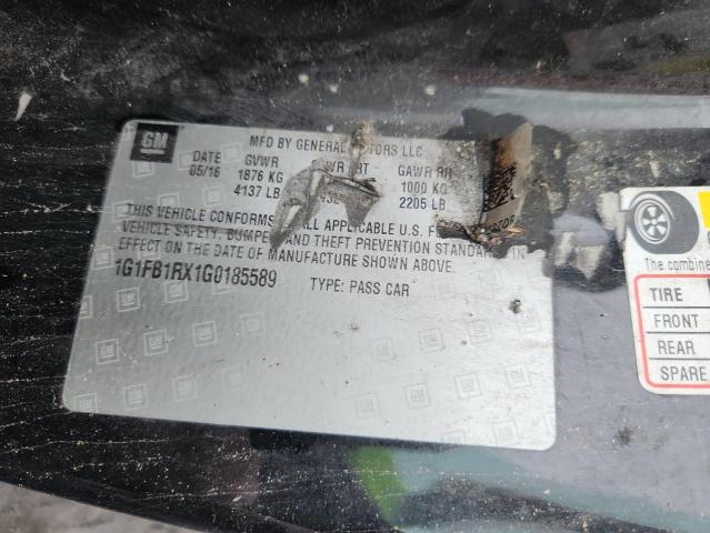 2016 CHEVROLET CAMARO LT 1G1FB1RX1G0185589