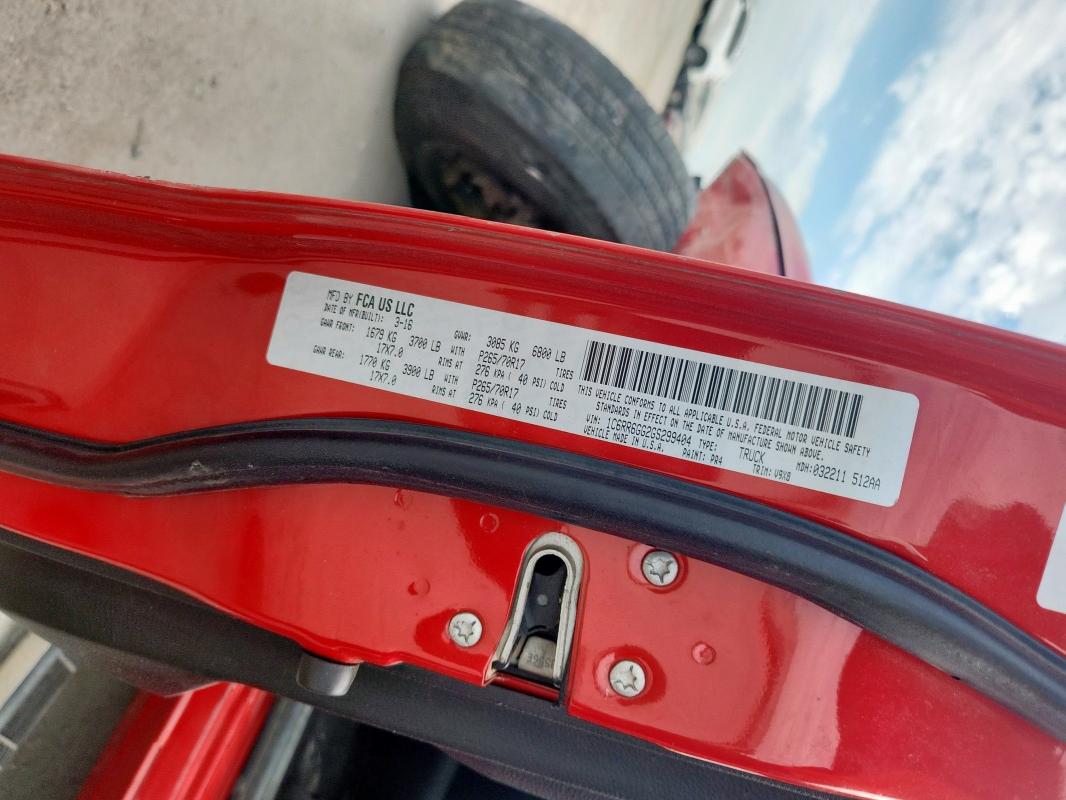 2016 RAM 1500 SLT 1C6RR6GG2GS299404