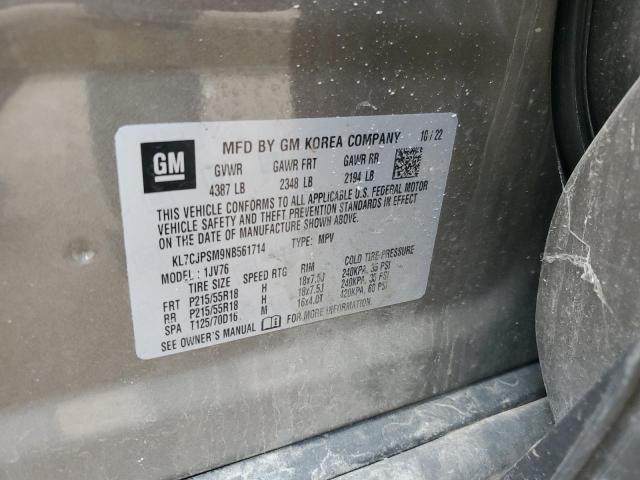 2022 CHEVROLET TRAX 1LT - KL7CJPSM9NB561714