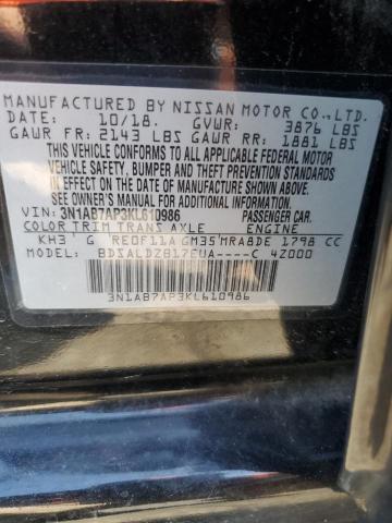 2019 NISSAN SENTRA S 3N1AB7AP3KL610986