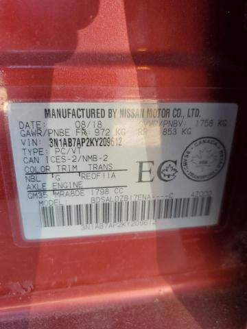2019 NISSAN SENTRA S 3N1AB7AP2KY209612