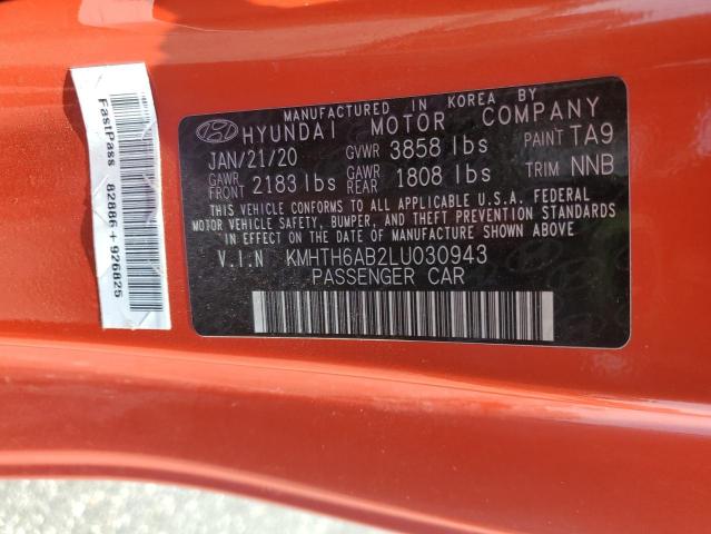 2020 HYUNDAI VELOSTER T KMHTH6AB2LU030943