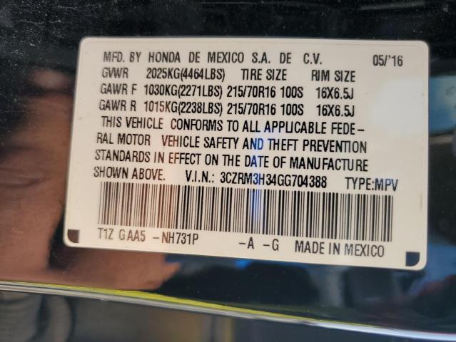 2016 HONDA CR-V LX 3CZRM3H34GG704388