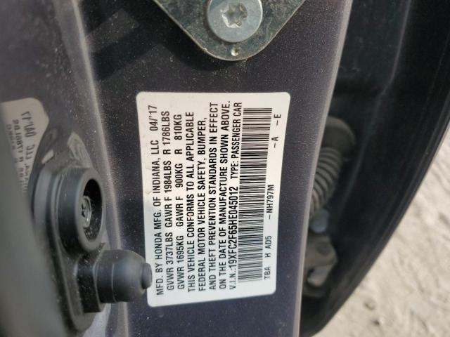 2017 HONDA CIVIC LX 19XFC2F65HE045012